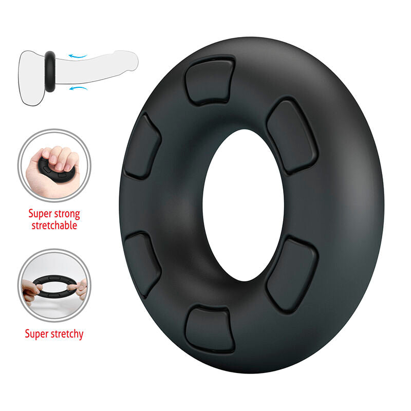 Crazy Bull - Bertram Anillo Para Pene Super Soft Silicona Negro