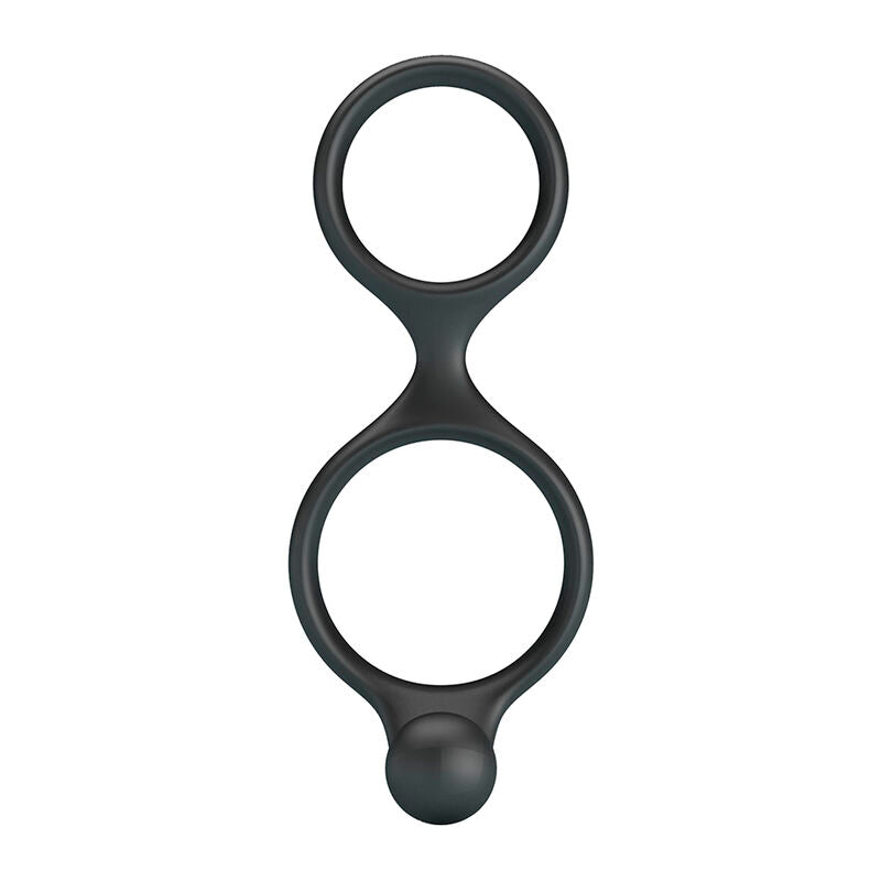 Crazy Bull - Florian Anillo Doble Para Pene Y Testículos Silicona Negro