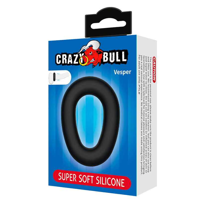 Crazy Bull - Vesper Anillo Para Pene Super Soft Silicona Negro