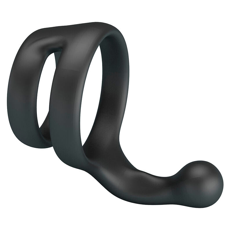 Crazy Bull - Yancy Anillo Doble Para Pene Y Testículos Silicona Negro