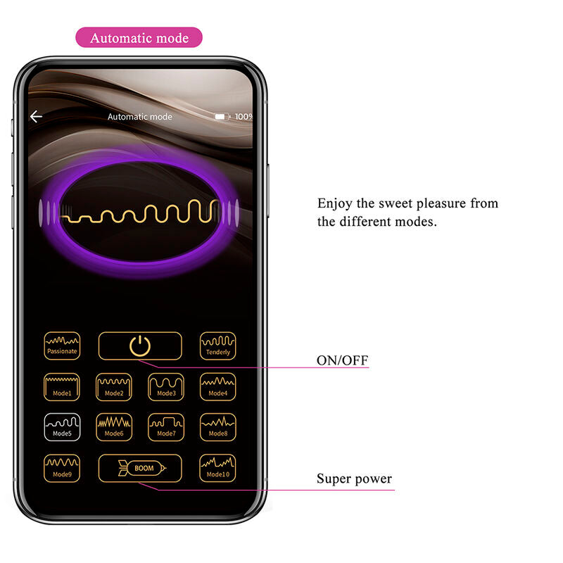 Pretty Love - Klay Vibrador Huevo Con Empuje App Control Morado
