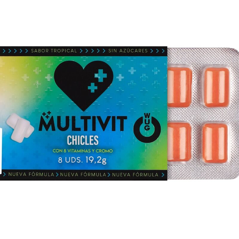 Wug Multivit - El Chicle Funcional Que Refuerza Tus Defensas Cada Día Blister 8 Uds