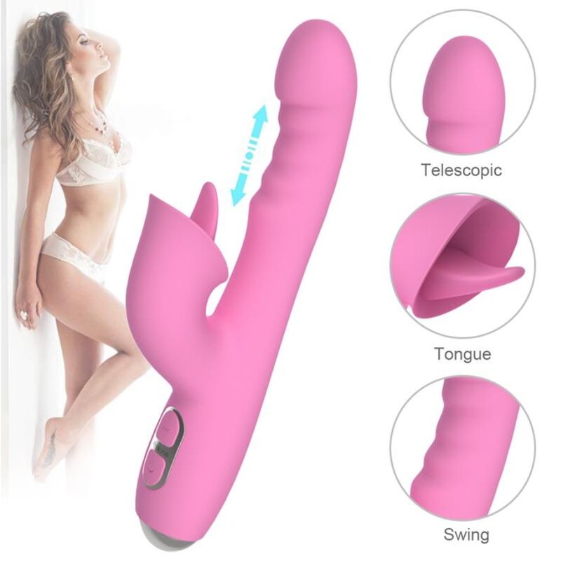 Nalone - T-may Vibrador Rabbit Con Empuje Y Movimiento Oscilante