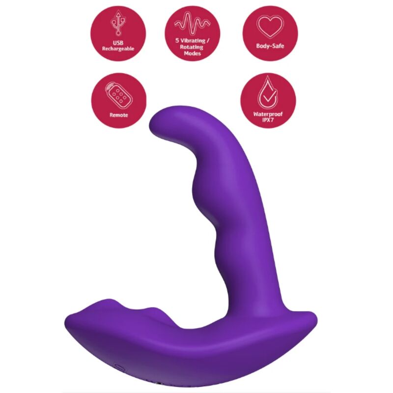 She.E.O - Estimulador Anal Vibrador Rotativo Con Control Remoto Morado