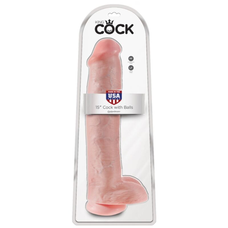King Cock Pene Con Testículos De 15 - Color Natural