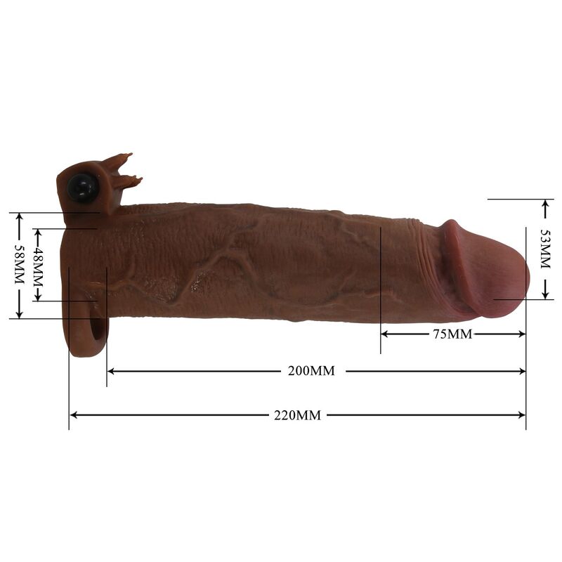 Pretty Love - Xerxes Funda Para Pene Vibradora 22 Cm Ø 4,5 Cm Color Marrón