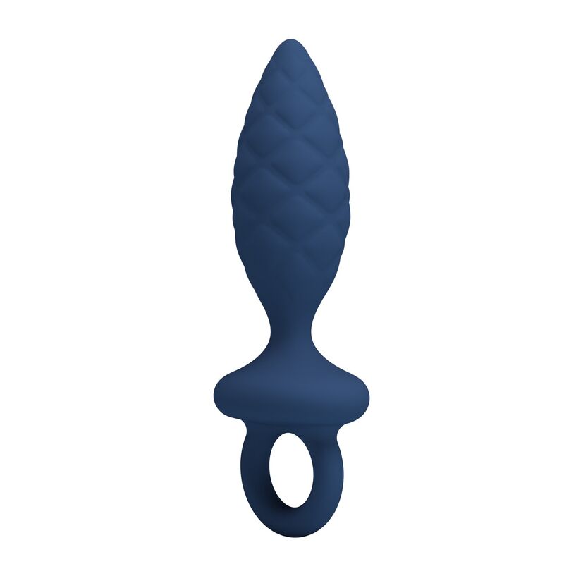 Mr Play - Plug Anal Texturizado Con Anilla Azul L
