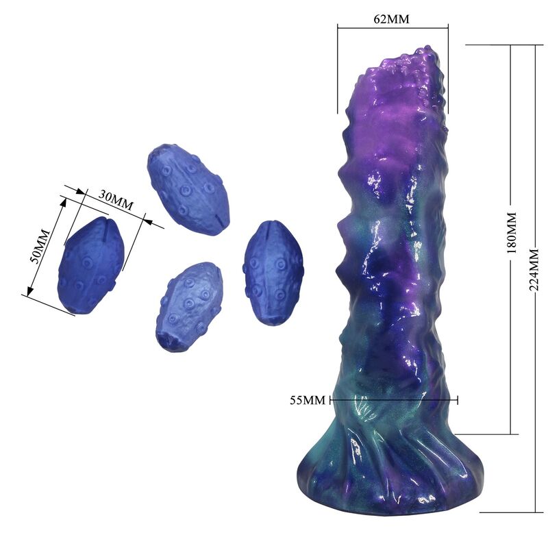 Power Monsters - Duskwalker Sentinel Dildo Hinchable Fantasía Tricolor 23 Cm Ø 5 Cm