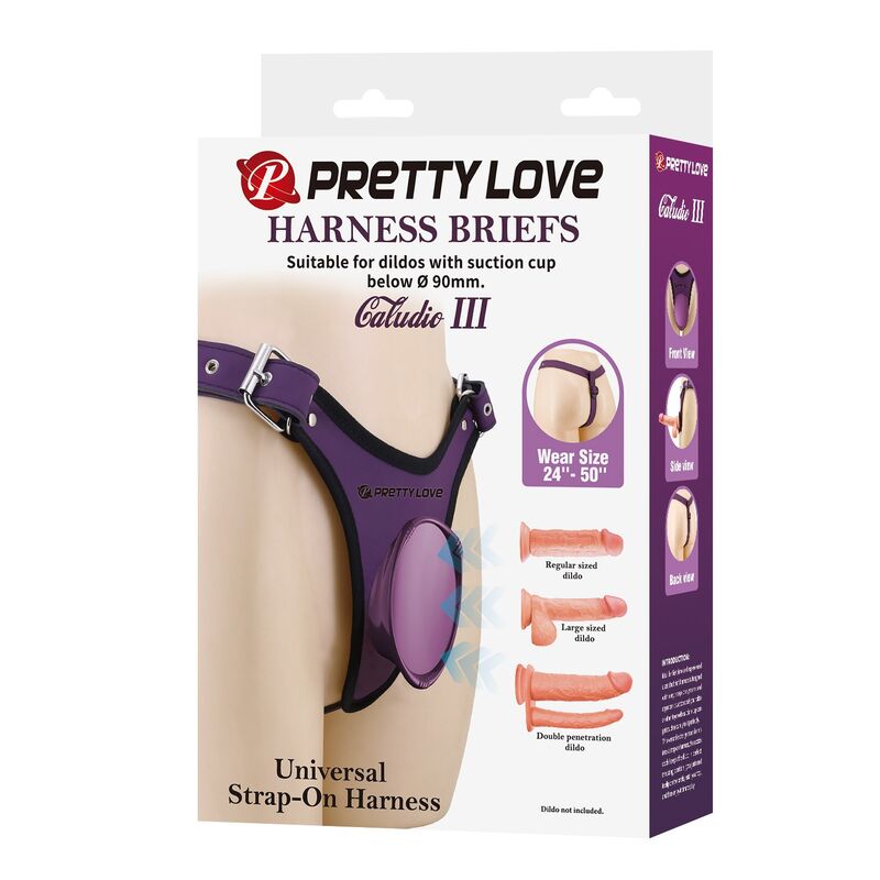 Pretty Love - Arnés Universal Tipo Braga Para Strap-on Morado Y Negro