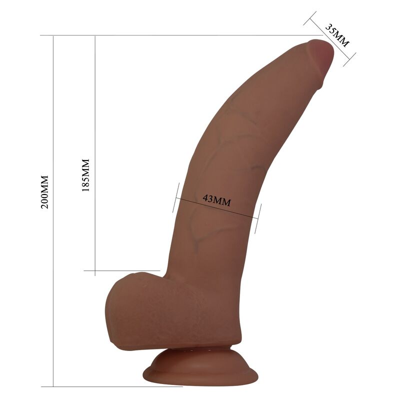 Pretty Love - Cuthbert Dildo Realístico Flexible 20 Cm Ø 5 Cm Tpe Marrón