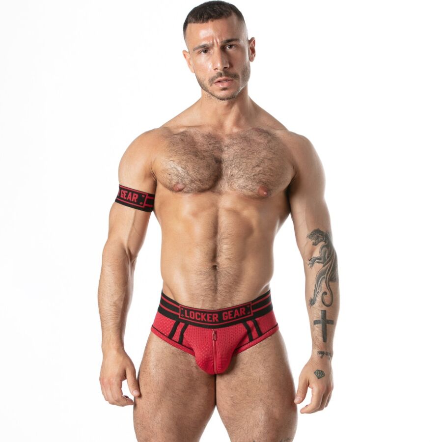 Locker Gear - Sport Mesh Jock Brief Rojo L