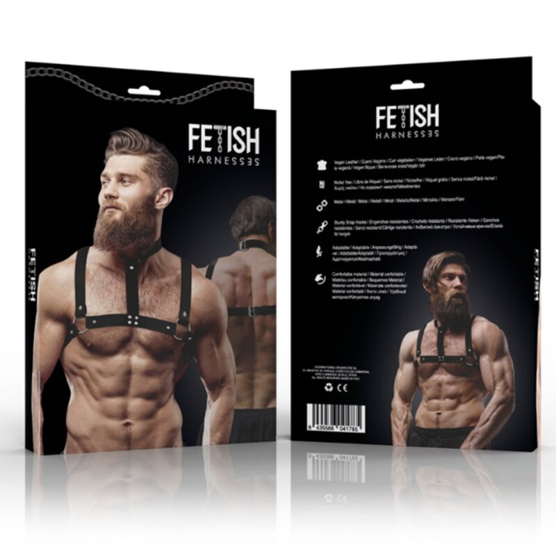Fetish Submissive Attitude - Arnés Bulldog Ecopiel Pecho Hombre Talla M/l