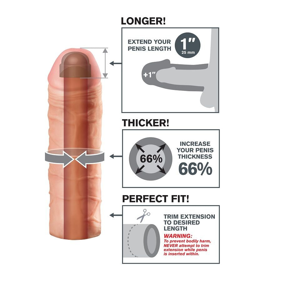 Fantasy X-Tensions Mega 2,54 Cm Extensión De Pene - Color Natural