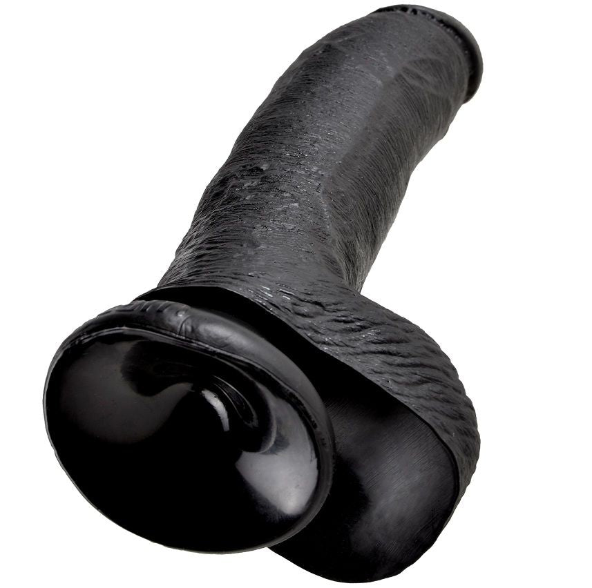 King Cock - 9 Pene Realistico Negro 22.9 Cm