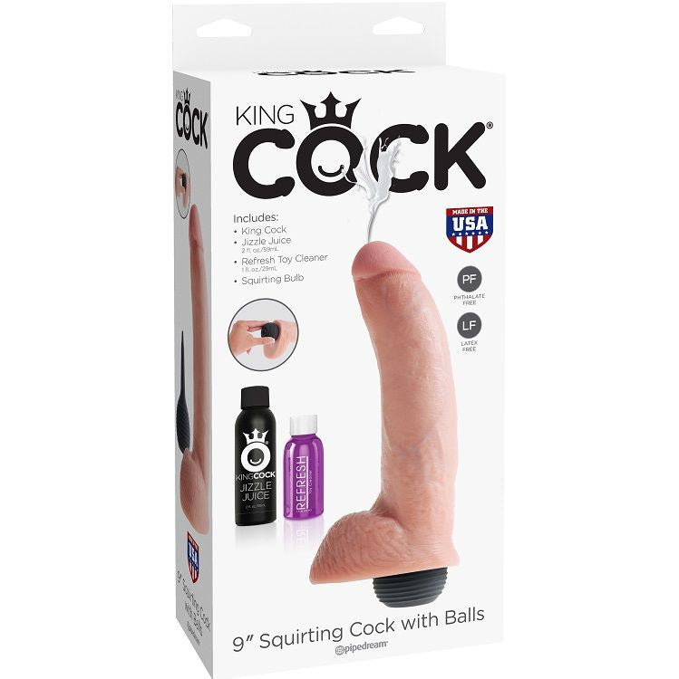 King Cock Pene Eyaculador Con Testículos 9 - Color Natural