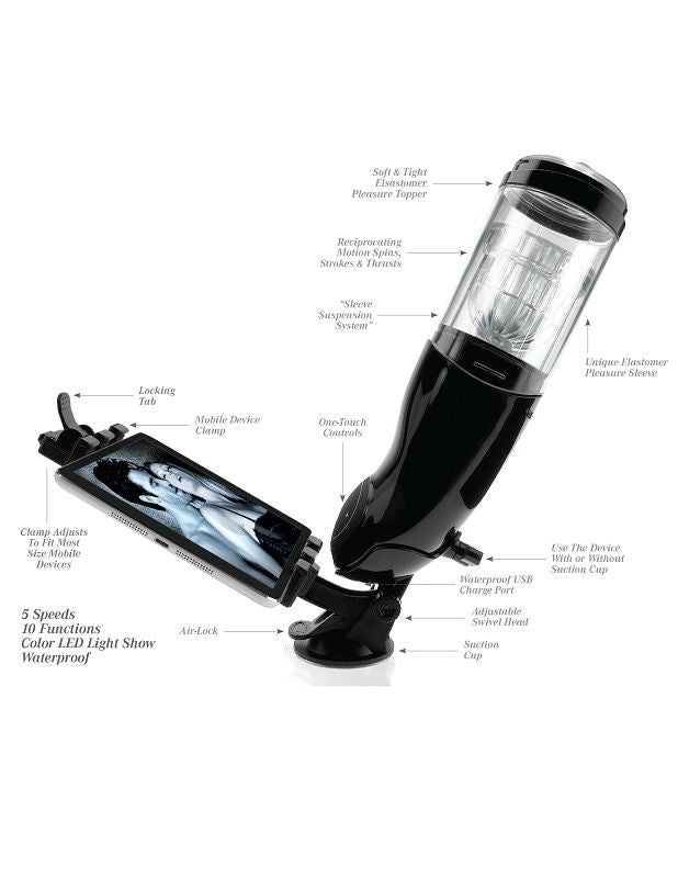 Extreme Toyz - Pdx Mega Bator Usb Masturbador Masculino Ano Negro