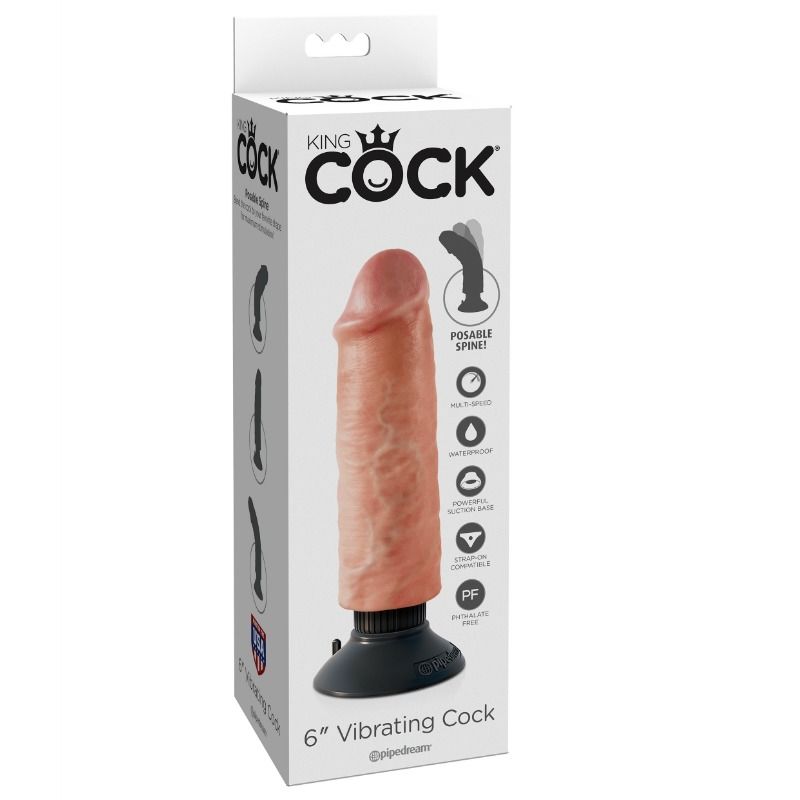 King Cock Dildo Vibrador 15.24 Cm Natural