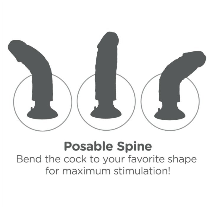 King Cock - Dildo Vibrador 20.32 Cm Natural