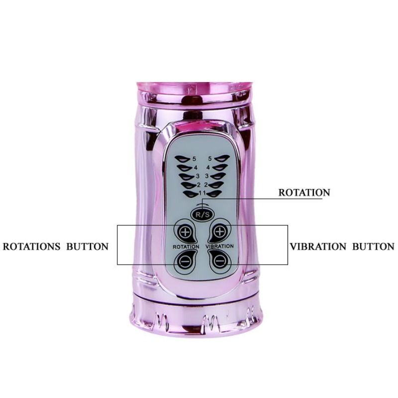 Baile - Vibrador Recargable Con Rotacion Y Estimulador Throbbing Butterf