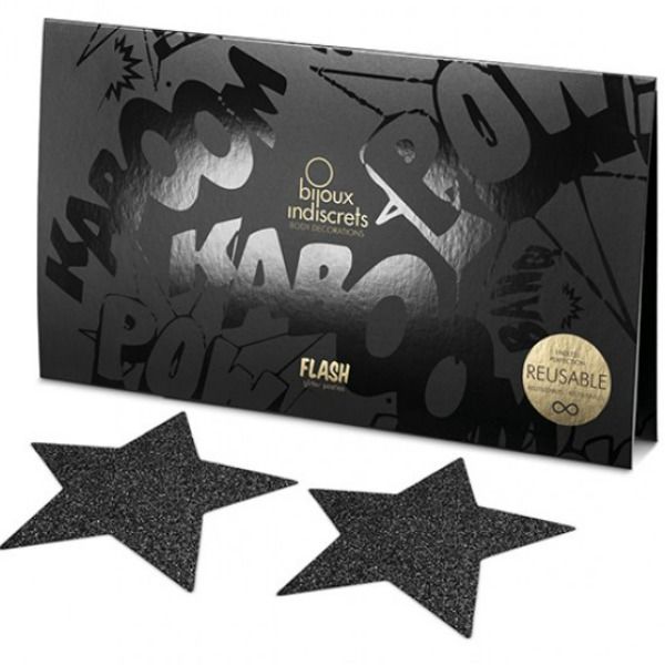 Bijoux Indiscrets - Pezoneras Flash Estrella Negro