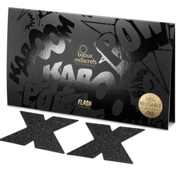 Bijoux Indiscrets - Pezoneras Flash Cruz Negro