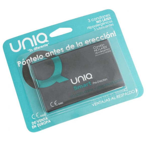 Uniq - Smart Preservativos Pre-erección Sin Latex 3 Unidades