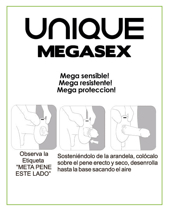 Uniq - Megasex Preservativos Sensitivos Con Liguero Sin Latex 3 Unidades