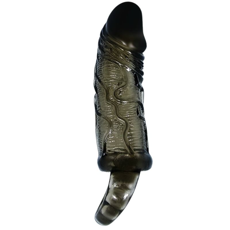 Baile - Funda Extensora Pene Con Strap Para Testiculos Negro 13.5 Cm