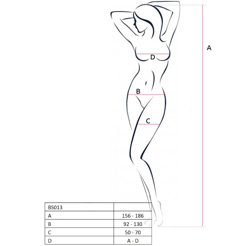 Passion - Woman Bs013 Bodystocking Negro Talla Única