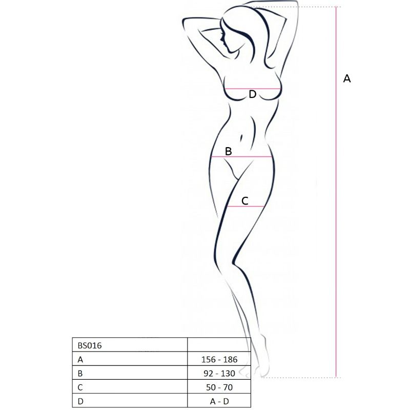 Passion - Woman Bs016 Bodystocking Negro Talla Única