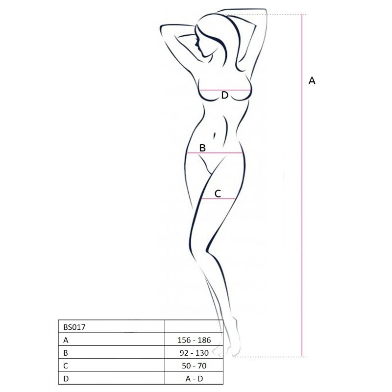 Passion - Woman Bs017 Bodystocking Negro Talla Unica