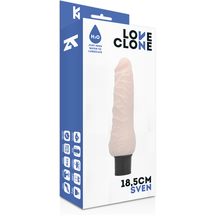 Loveclone - Sven Self Lubrication Vibrador 18.5 Cm -O- 3.3 Cm
