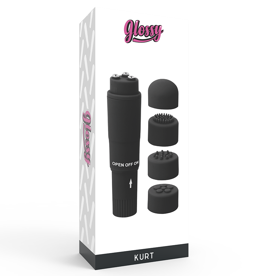 Glossy - Pocket Kurt Masajeador Negro