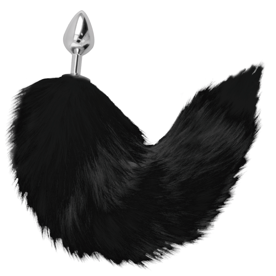 Darkness - Plug Anal Silver 8 Cm Con Cola Negro