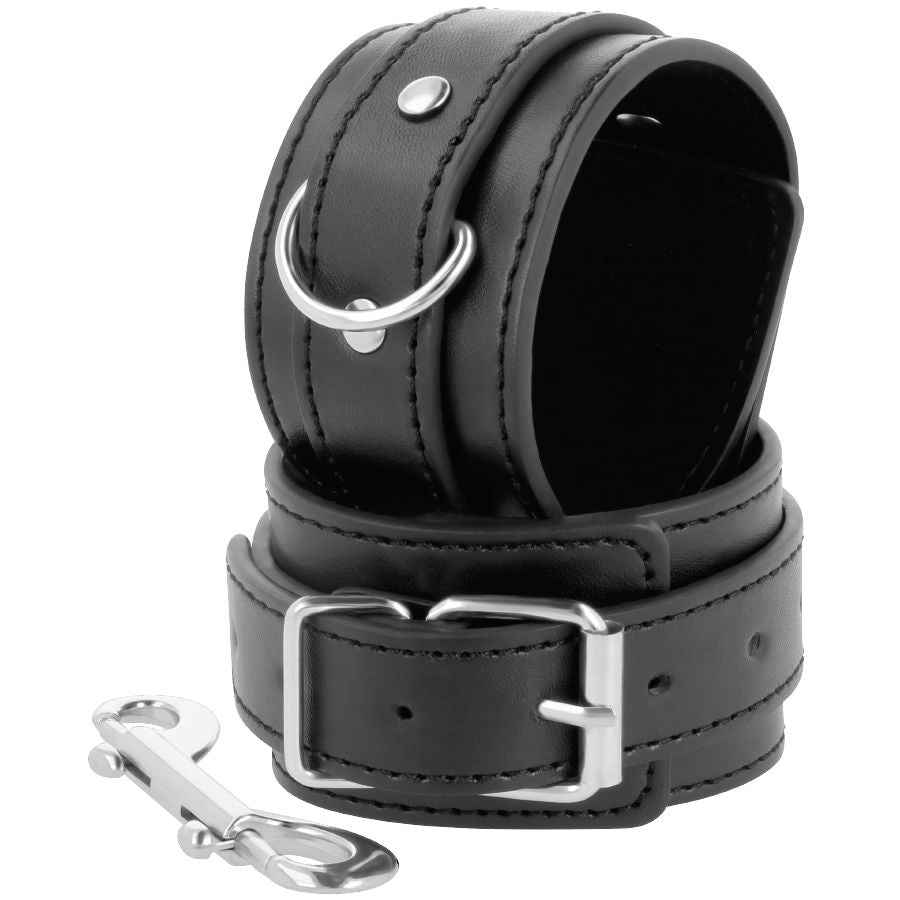 Darkness - Esposas Ajustables Negro Con Doble Cinta Refuerzo