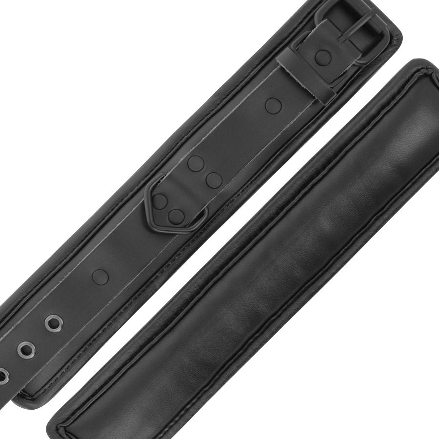 Darkness - Esposas Y Collar De Cuero Negro