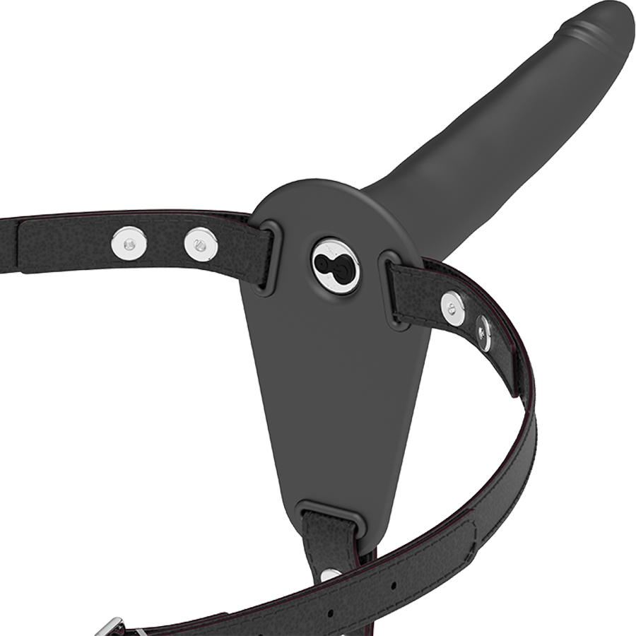 Fetish Submissive Harness - Vibrador Silicona Negro 15 Cm