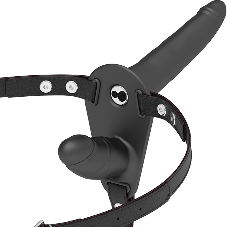 Fetish Submissive Harness - Doble Penetración Vibrador Negro