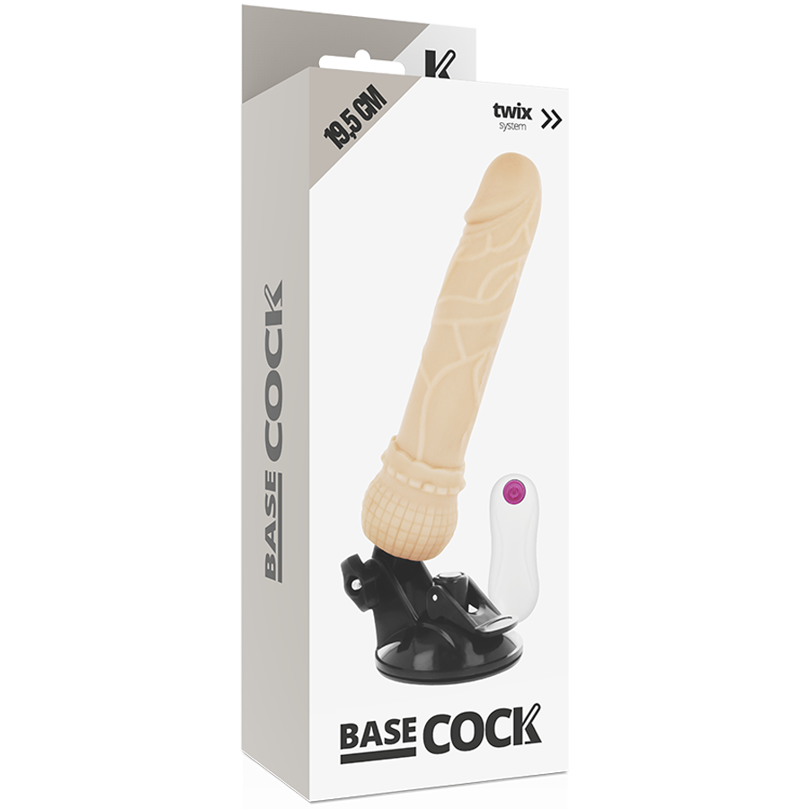 Basecock - Vibrador Realístico Control Remoto Natural 19.5 Cm -o- 4 Cm