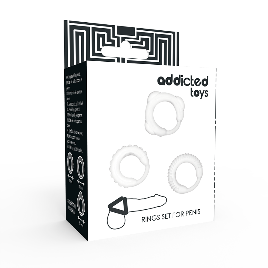 Addicted Toys - Set 3 Anillos Pene Clear