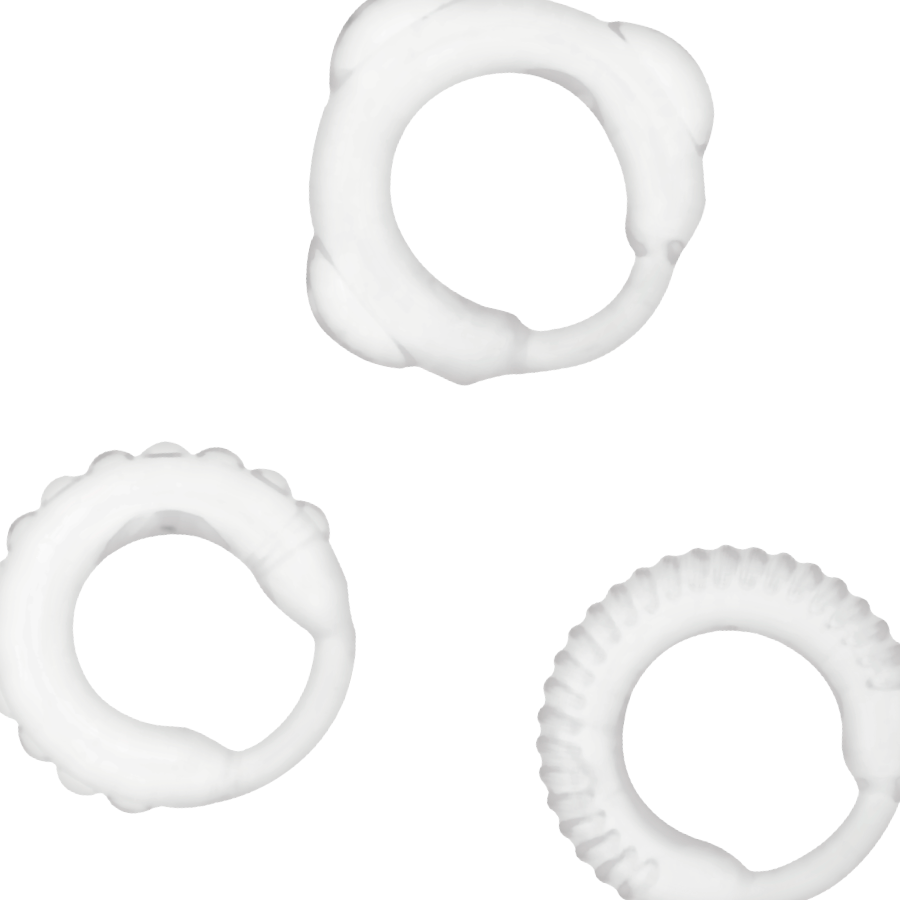 Addicted Toys - Set 3 Anillos Pene Clear