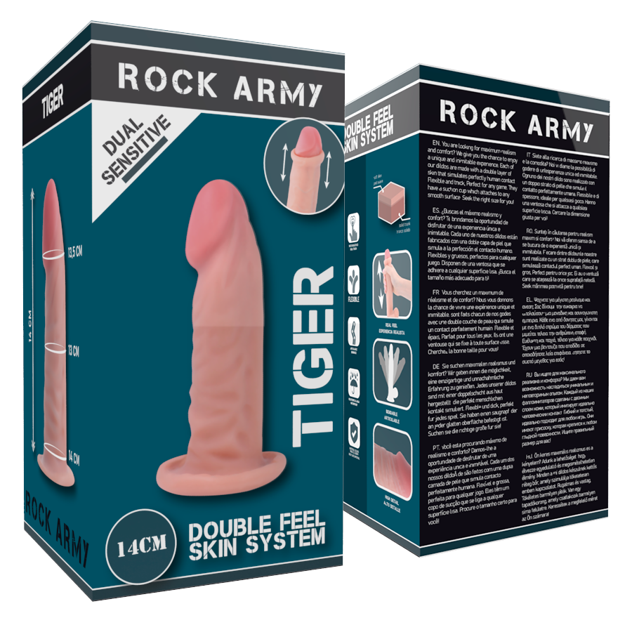 Rockarmy -tiger Dildo Realista Dual Density14 Cm -o- 4.46 Cm