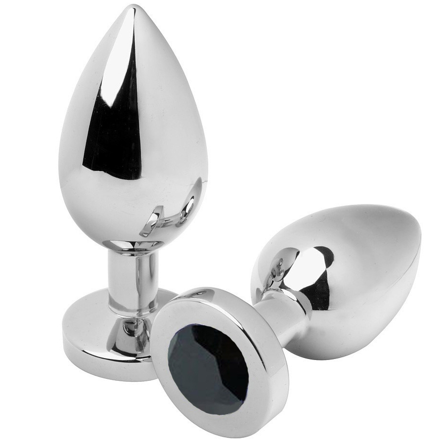 Metalhard Anal Plug Diamond Negro Medium 7.62cm