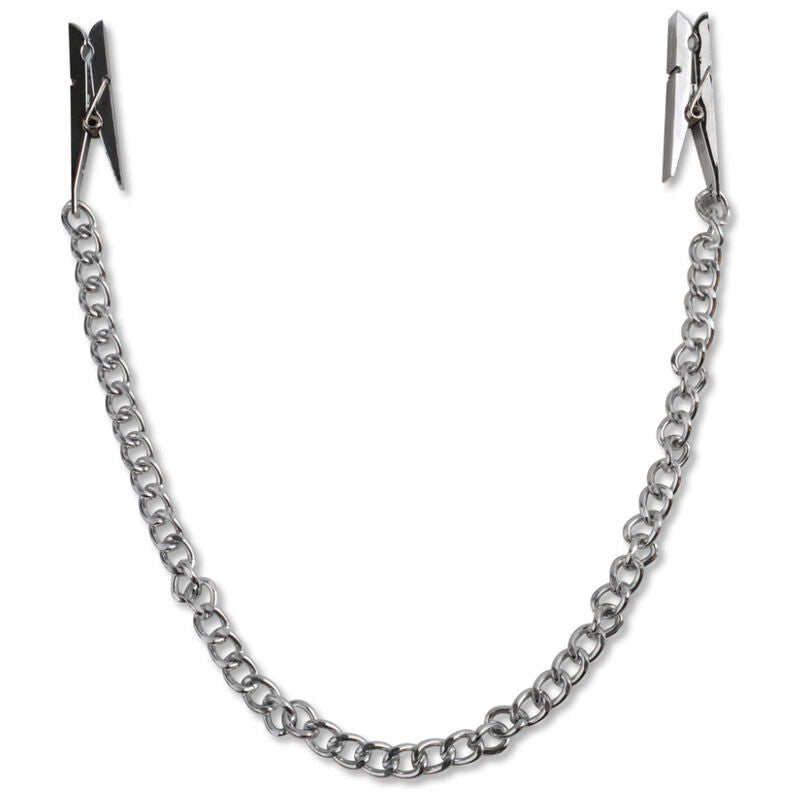 Fetish Fantasy Series Pinzas Con Cadena Para Pezones Color Plata