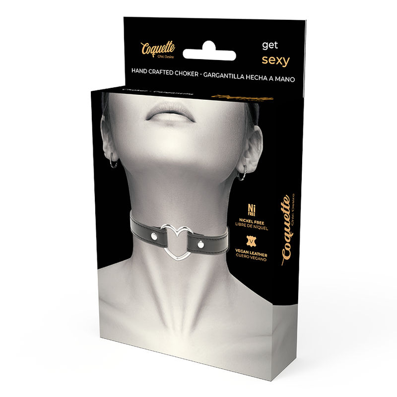 Coquette Chic Desire - Collar Cuero Vegano Accesorio Woman Corazón