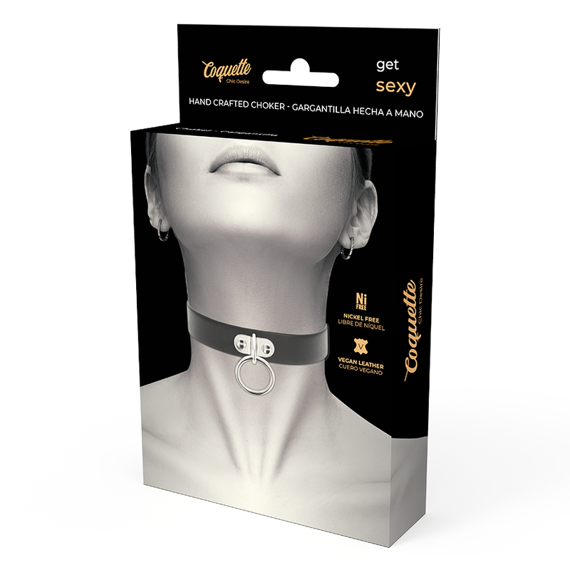 Coquette Chic Desire - Collar Cuero Vegano Accesorio Woman Fetish