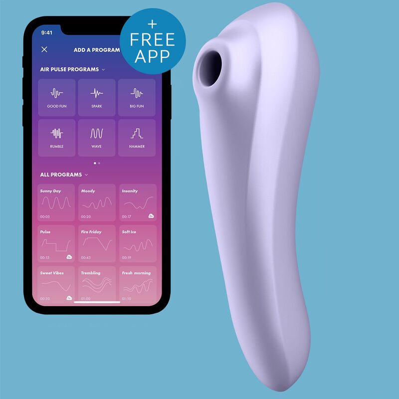 Dual Pleasure App Vibrador Y Succionador De Aire Pulsado Recargable Mauve