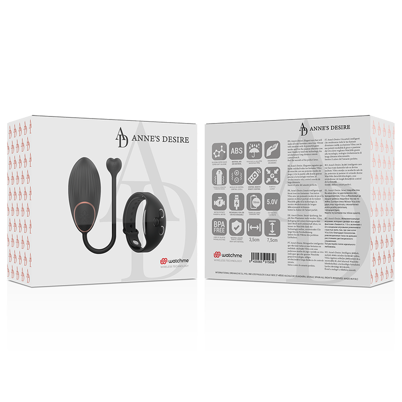 Anne's Desire - Huevo Control Remoto Tecnología Watchme Negro
