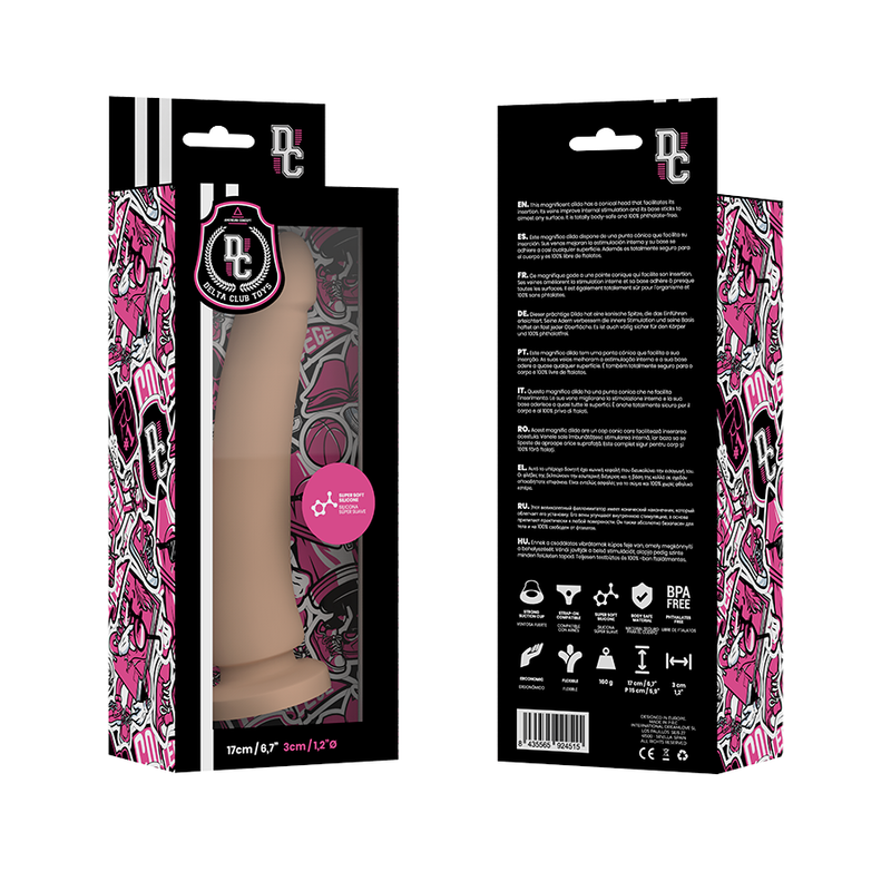 Delta Club - Dildo Realista Natural Silicona Medica 17 Cm -O- 3 Cm