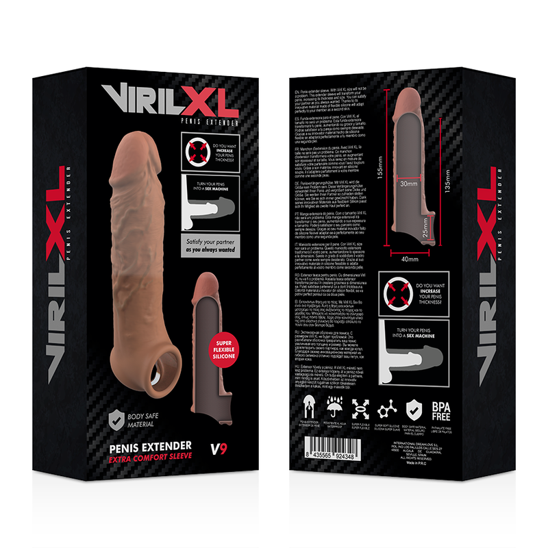 Virilxl - Extension De Pene Liquid Silicone V9 Marrón